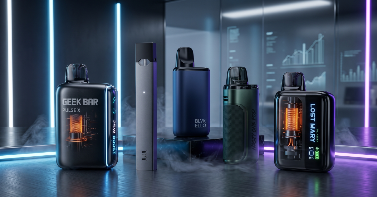 best vapes strong hits in South Korea 2026: Geek Bar Pulse X, Juul2, BLVK, Ello, Nasty, Lost Mary, and ranked JZ vapes.