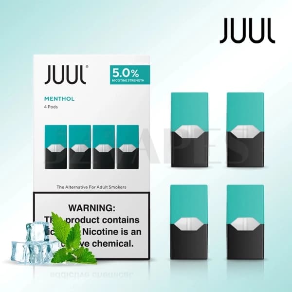 JUUL Pods Menthol 5% salt nicotine 4 pack authentic pods