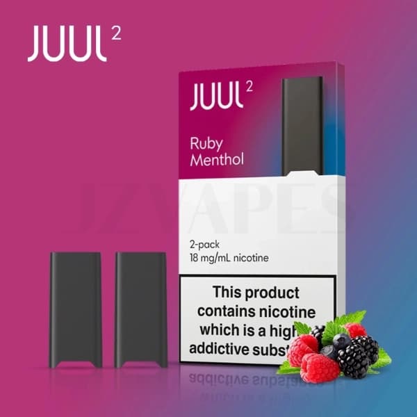 JUUL2 Pods Ruby Menthol 18mg nicotine salt 2 pack genuine pods
