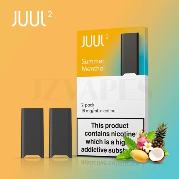 JUUL2 Pods Summer Menthol 18mJUUL2 Pods Summer Menthol 18mg nicotine salt 2 pack genuine pods g nicotine salt 2 pack genuine pods