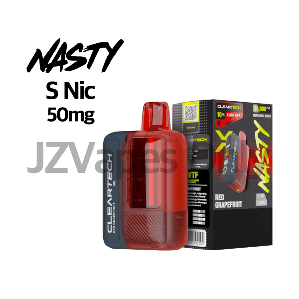 Nasty Bar X 30000 Red Grapefruit Disposable (5%) — 상큼하고 쌉싸래한 자몽 향이 퍼지는 베이프, tangy and sweet red grapefruit flavor with a refreshing citrus exhale, delivering a crisp and zesty vape experience in every puff.