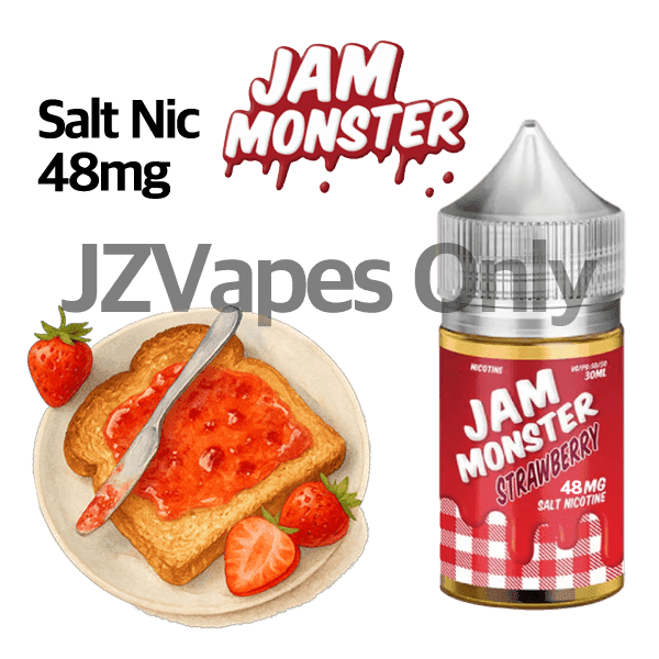 Strawberry By Jam Monster 48mg Salt Nicotine E-Liquid | USA Dessert Vape Juice Korea