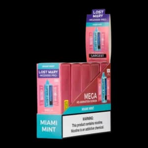 Lost Mary MO20000 Miami Mint 5% 디스포저블 베이프 — 시원하고 달콤한 마이애미 민트 향, smooth and refreshing mint flavor with cool finish, fast delivery in Korea.