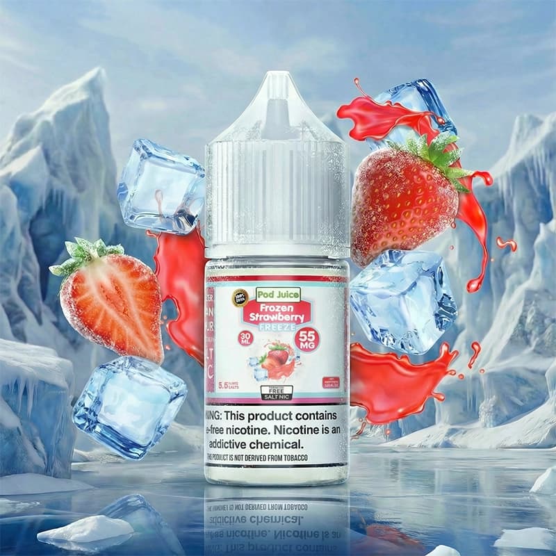 Pod Juice Frozen Strawberry Freeze 55mg salt nicotine e-liquid
