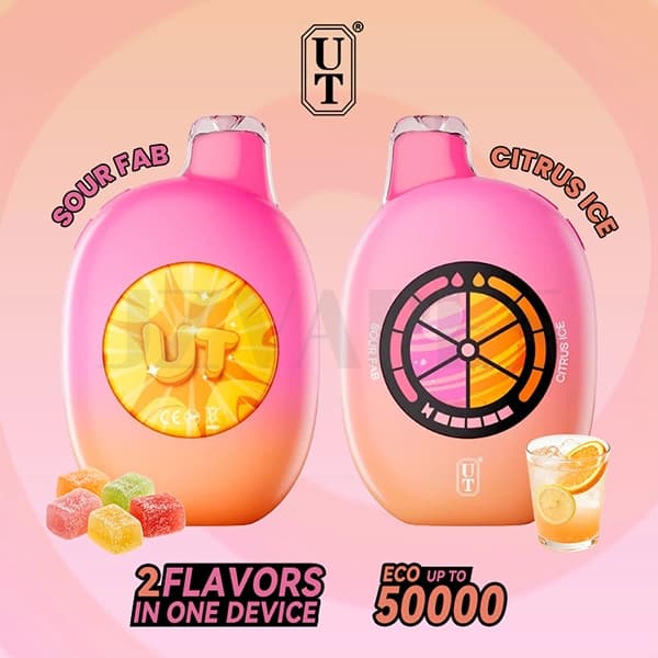 Flum UT Bar 50K Disposable Vape - Sour Fab & Citrus Ice dual-flavor 50000 puffs