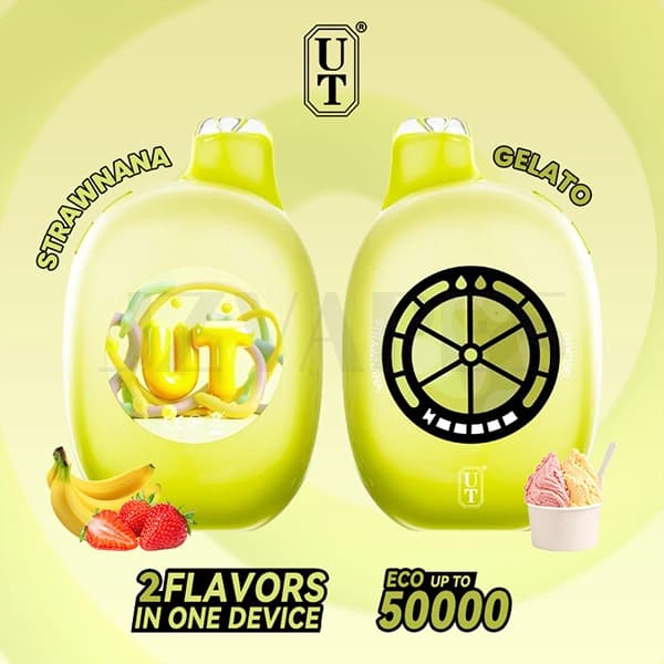 Flum UT Bar 50K Disposable Vape - Strawnana Gelato dual-flavor 50000 puffs