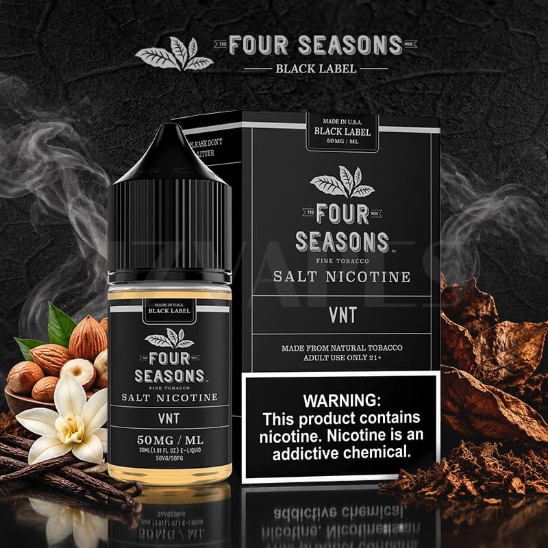 Four Seasons Black Label Vanilla Nut Tobacco VNT 50mg 30ml tobacco e-liquid