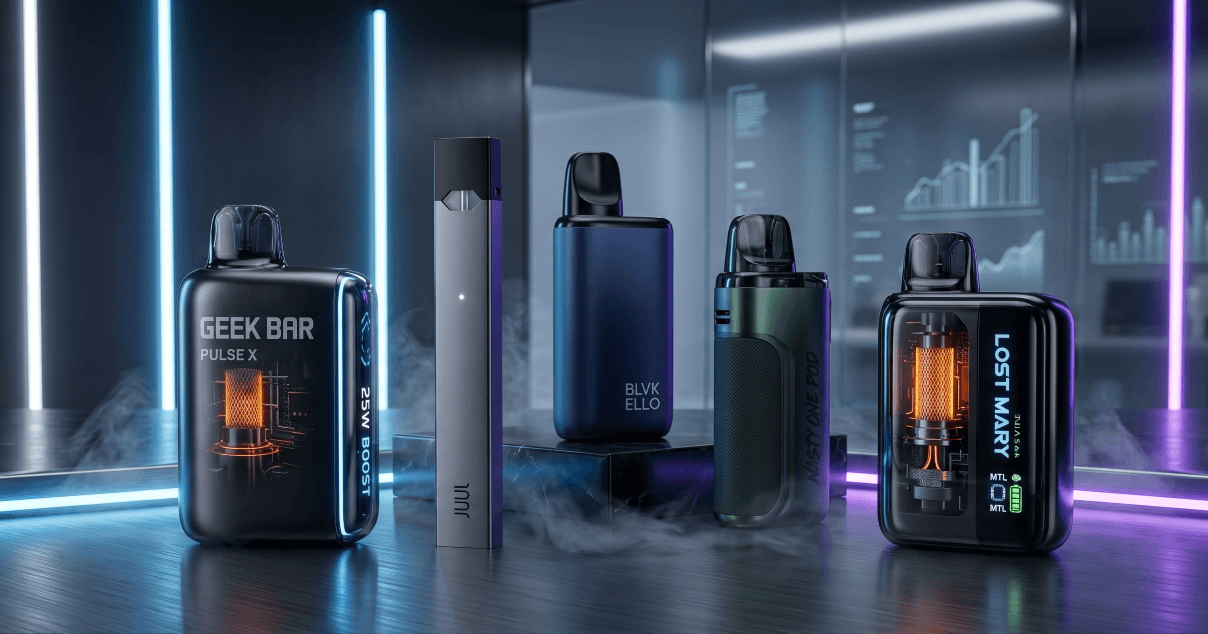 best vapes strong hits in South Korea 2026: Geek Bar Pulse X, Juul2, BLVK, Ello, Nasty, Lost Mary, and ranked JZ vapes.