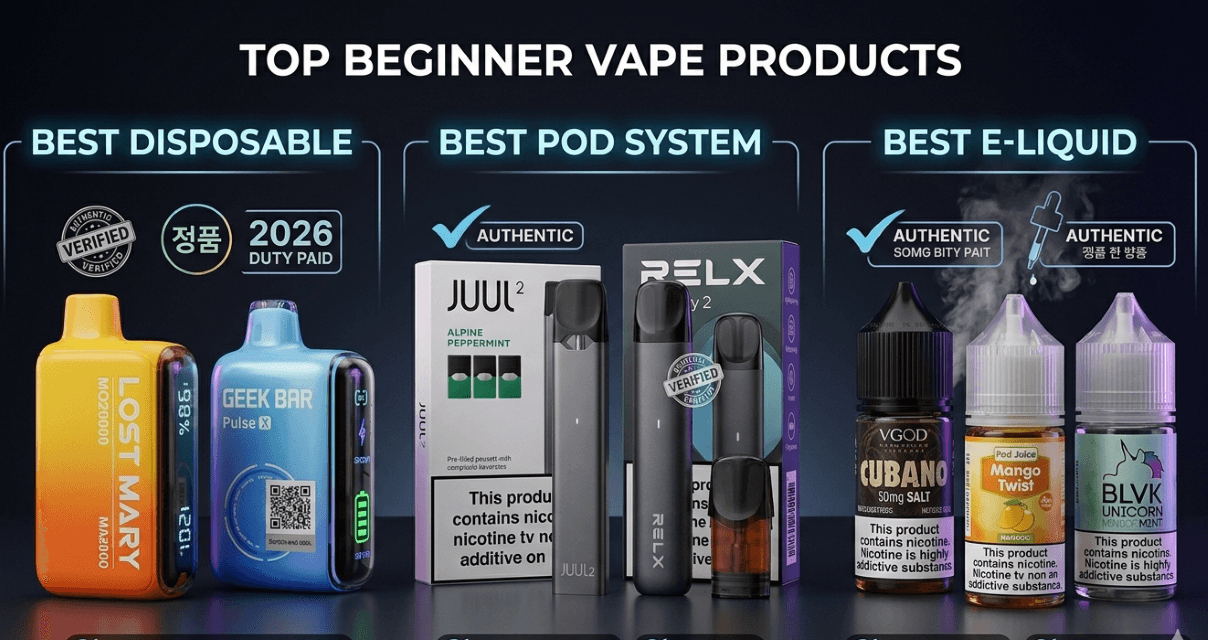 best beginner vapes quick recommendations south korea 2026: lost mary, geek bar, juul2, vgod, and pod juice