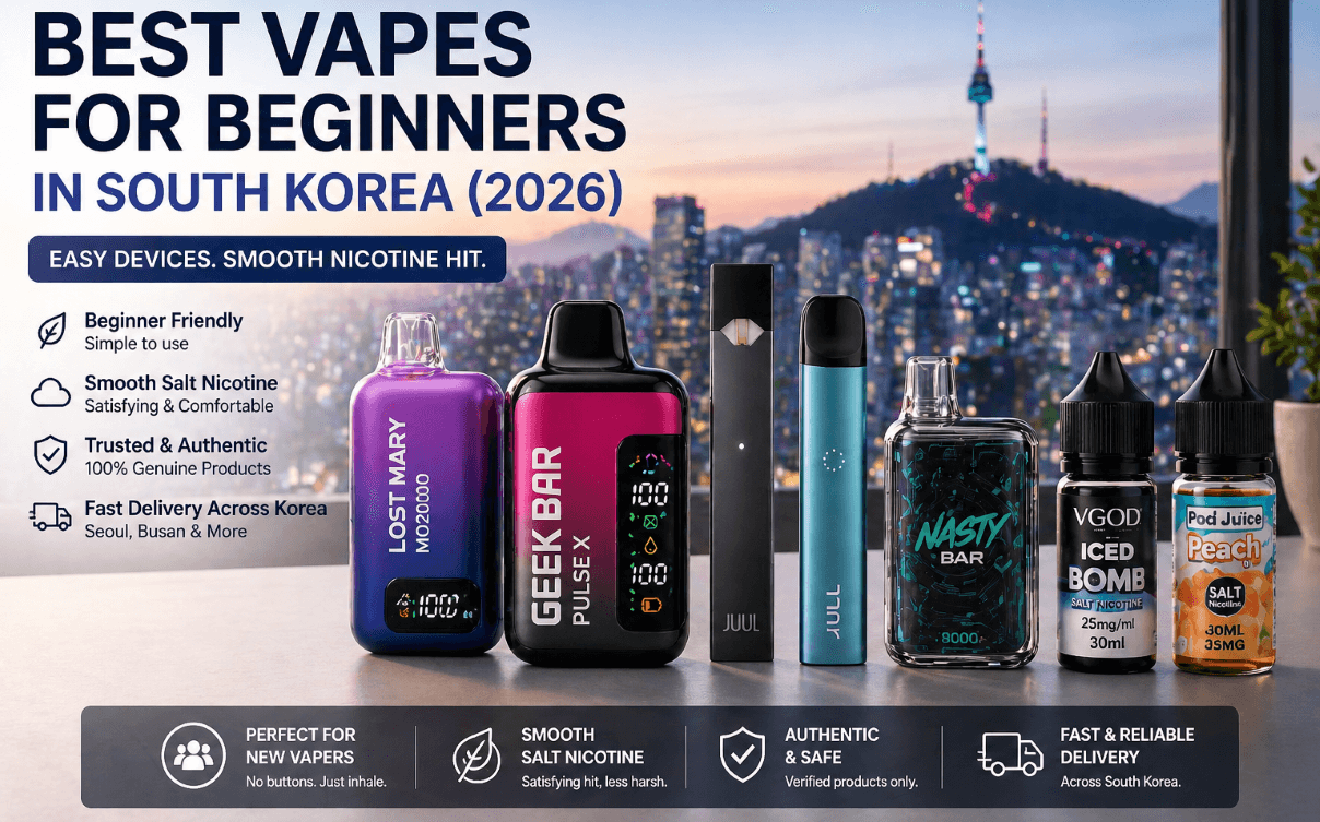 best vapes for beginners south korea 2026 smooth nicotine easy devices juul2 disposable