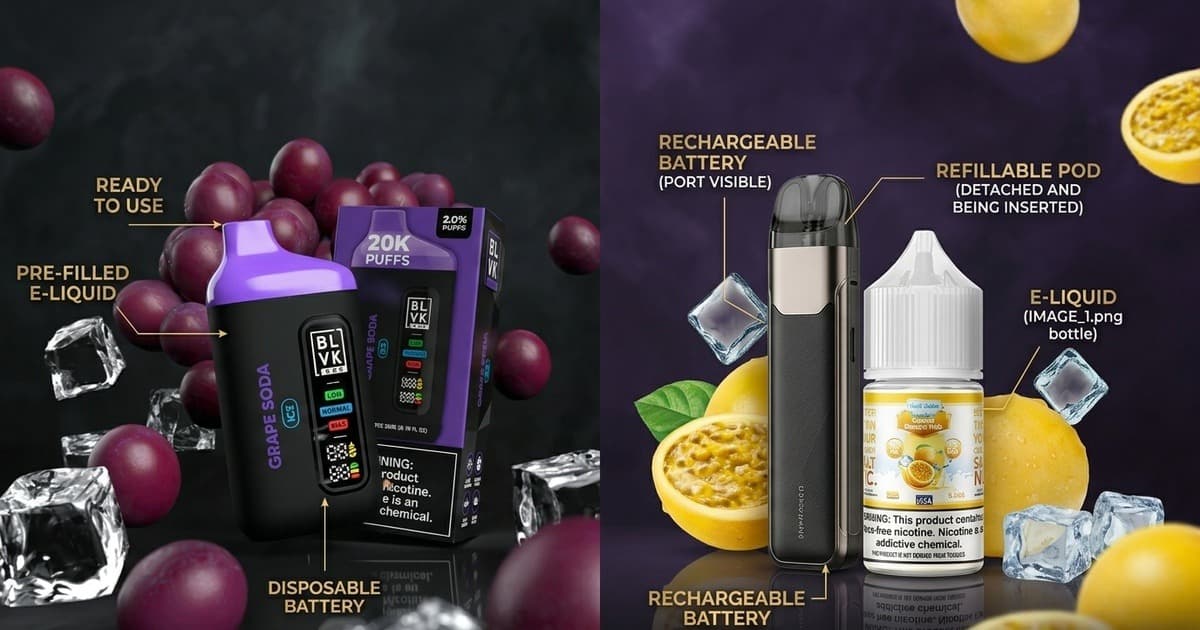 Rechargeable pod system as an alternative to a disposable vape