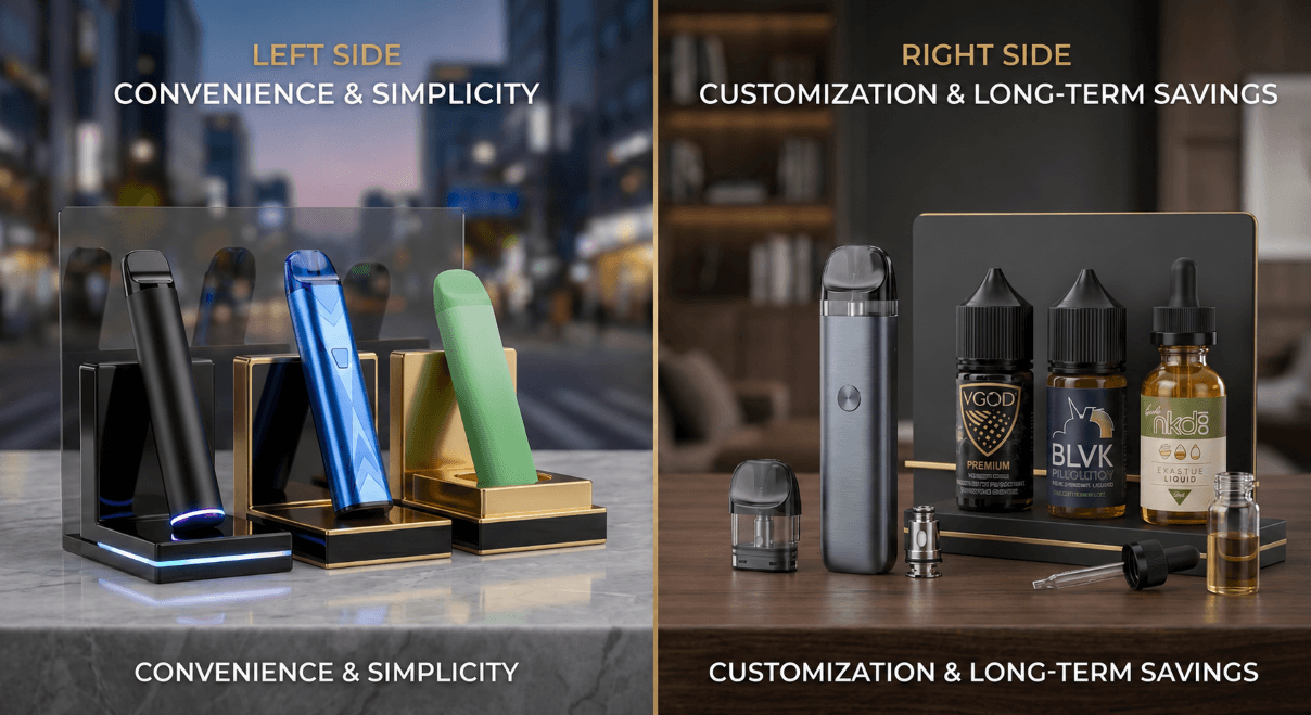 Disposable vape vs pod system honest comparison Korea 2026: cost, convenience, nicotine control