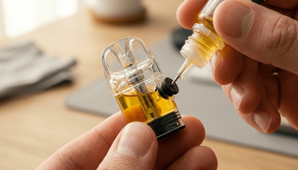 how to fill pod with e-liquid step-by-step for South Korean beginners 2026 refillable pod system