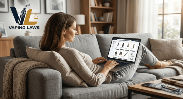 Adult shopping for vape products online at home