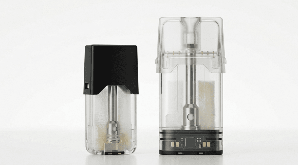 JUUL2 pods vs JUUL pods internal structure Korea comparison