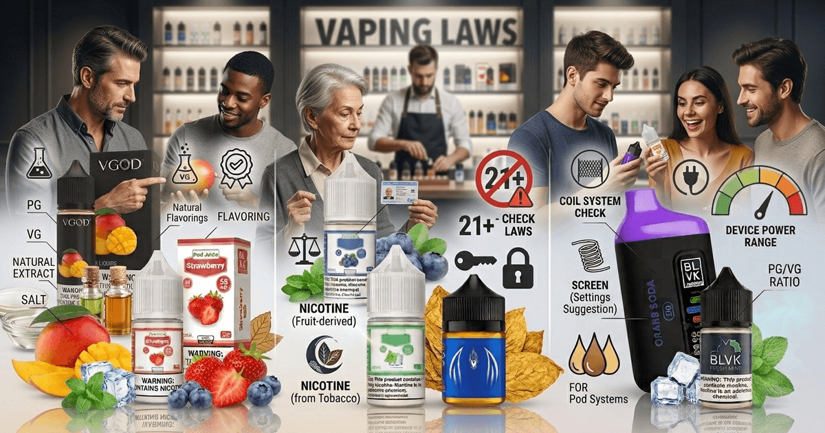 Vaping Laws vape liquid flavors and product options