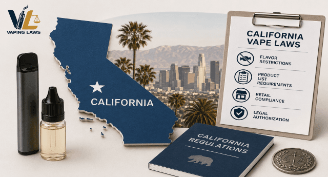 California vape laws showing flavor restrictions and product regulations