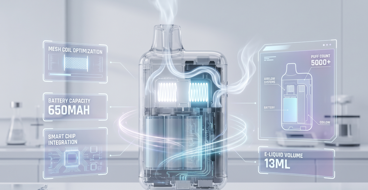 Base-integrated Type-C fast recharging keeps every drop of e-juice in play.