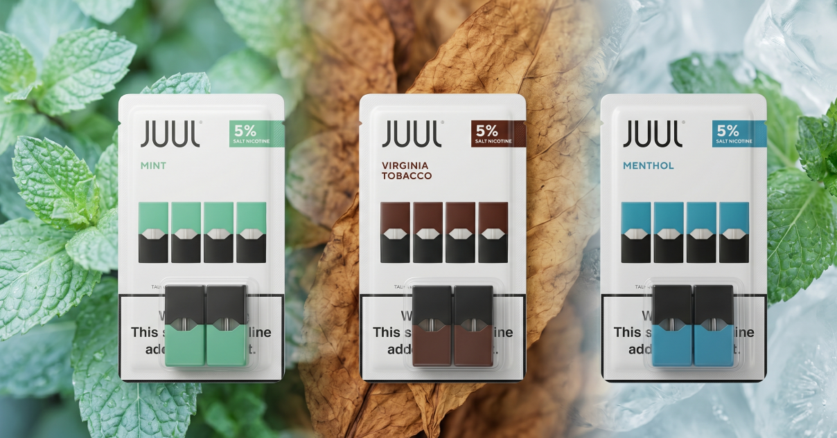 JUUL's pre-filled nicotine-salt pods — engineered for smooth throat hits and fast satisfaction.