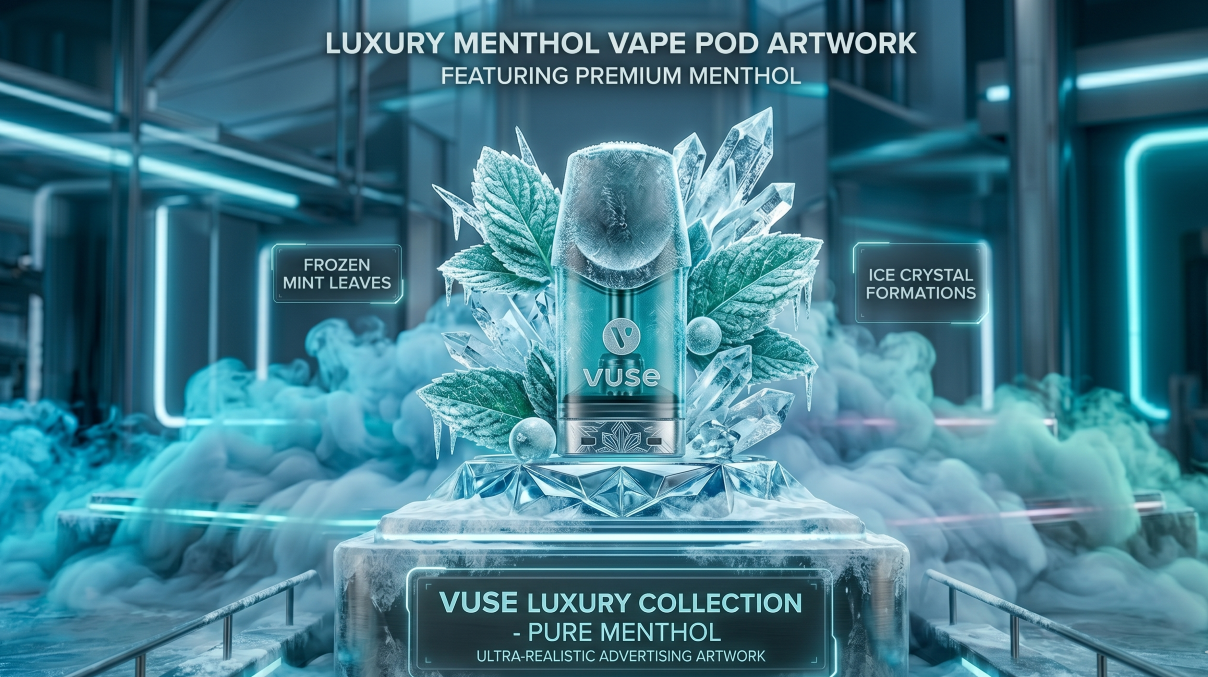 Vuse Luxury Collection — pure menthol artwork from the global pod line-up.