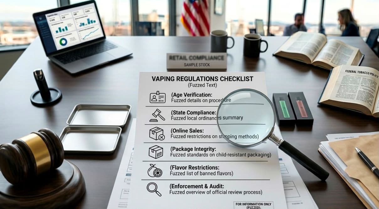 US Vaping Law Key Facts 2026 Summary US vaping law key facts 2026 summary — age limit 21, state flavor bans, FDA PMTA, online shipping PACT Act