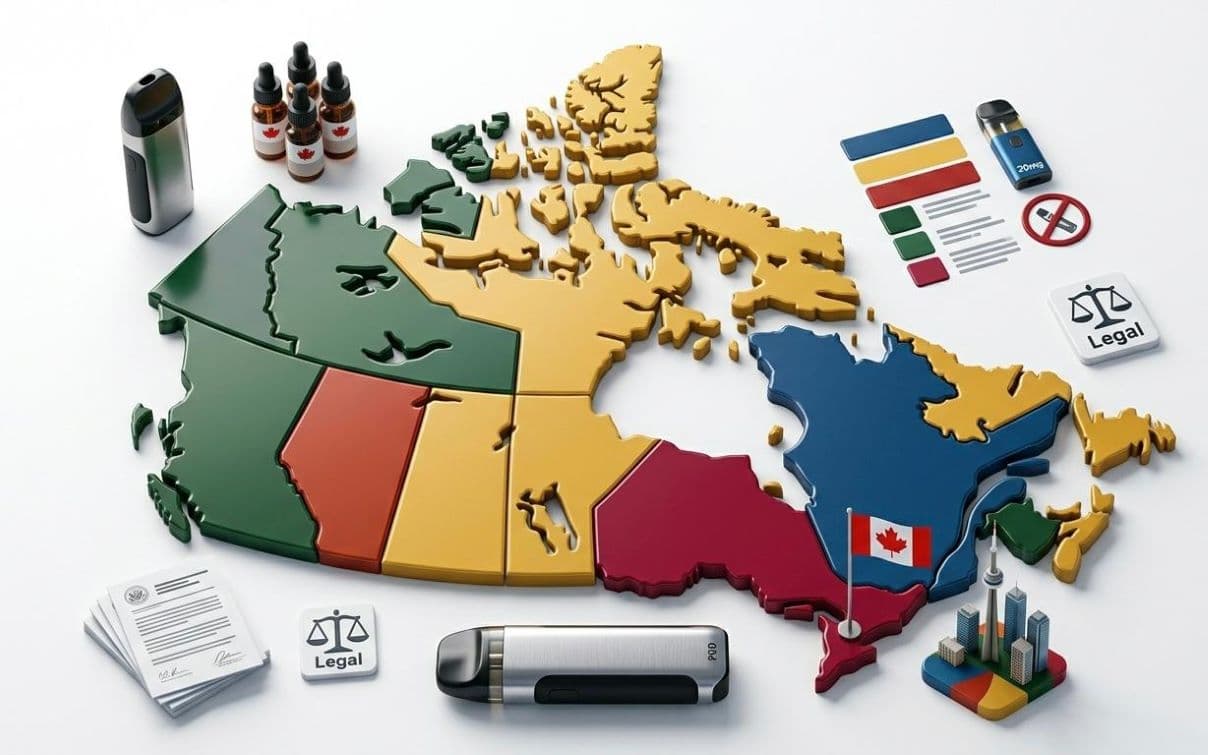Canada Vaping Laws Province by Province 2026 canada vaping laws province by province 2026 flavour ban age limit map Quebec Ontario BC Alberta Nova Scotia