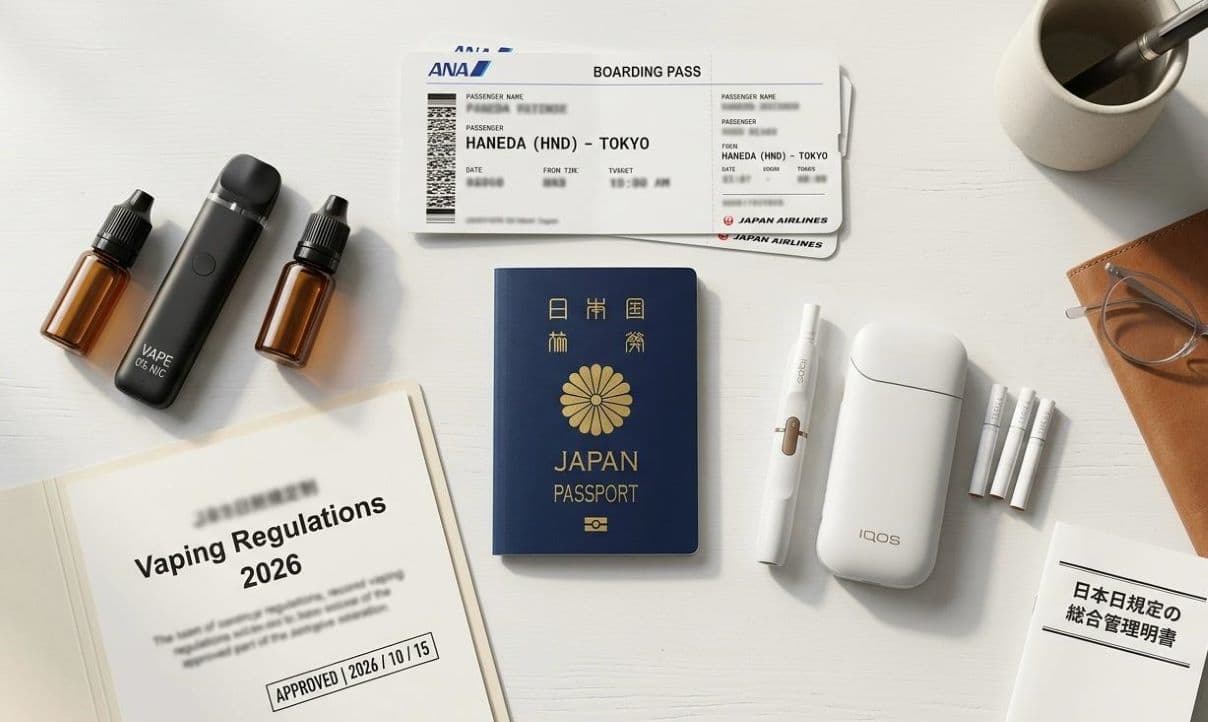 Japan Vaping Law Key Facts 2026 Summary japan vaping law key facts 2026 nicotine e-liquid banned age 20 120ml import limit heat not burn legal non nicotine legal