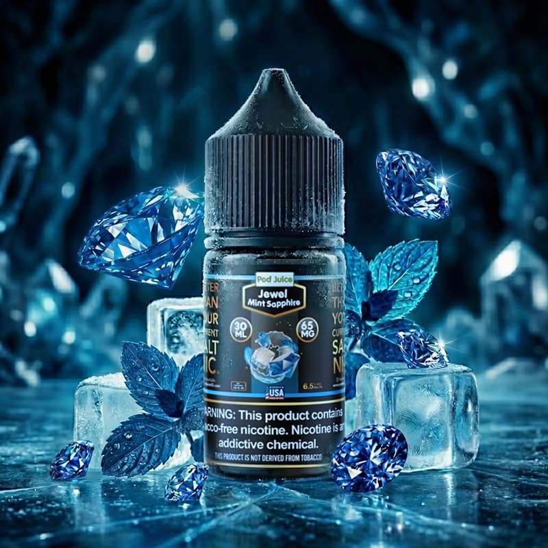 Pod Juice Jewel Mint Sapphire 65mg salt nicotine e-liquid