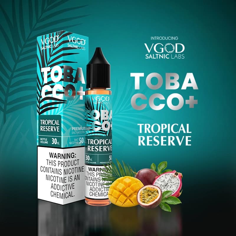 VGOD Tobacco Plus Tropical Reserve 50mg salt nicotine e-liquid
