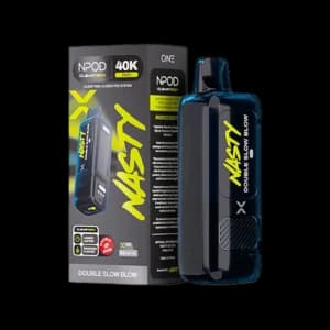 Nasty One Pod 40K Double Slow Blow 5% nicotine pod image — 달콤한 tropical fruit blend와 시원한 쿨링이 느껴지는 네스티 원 팟 디자인, bold flavor profile for disposable vape users.