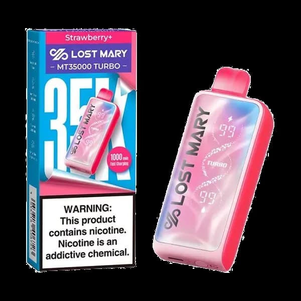 달콤하고 부드러운 Strawberry Plus flavor with creamy finish — 진한 딸기 향과 부드러운 스무스 베이핑을 느낄 수 있는 Lost Mary MT35000 5% 디스포저블 베이프.