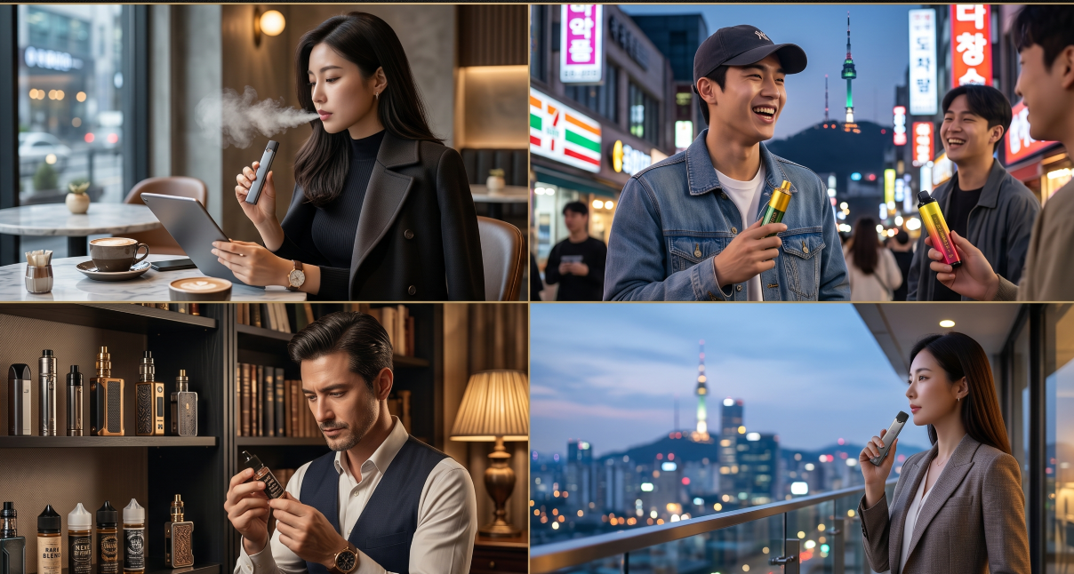 rare vapes by user type, Korea, 2026 Juul users, heavy smokers flavor seekers imported devices, and JZ Vapes